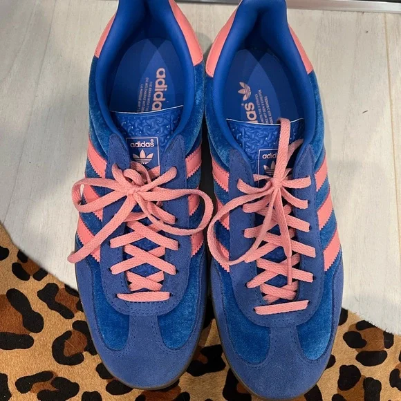 Adidas Gazelle Indoor Women's Shoes - Blue and Pink - Picture 4 of 8